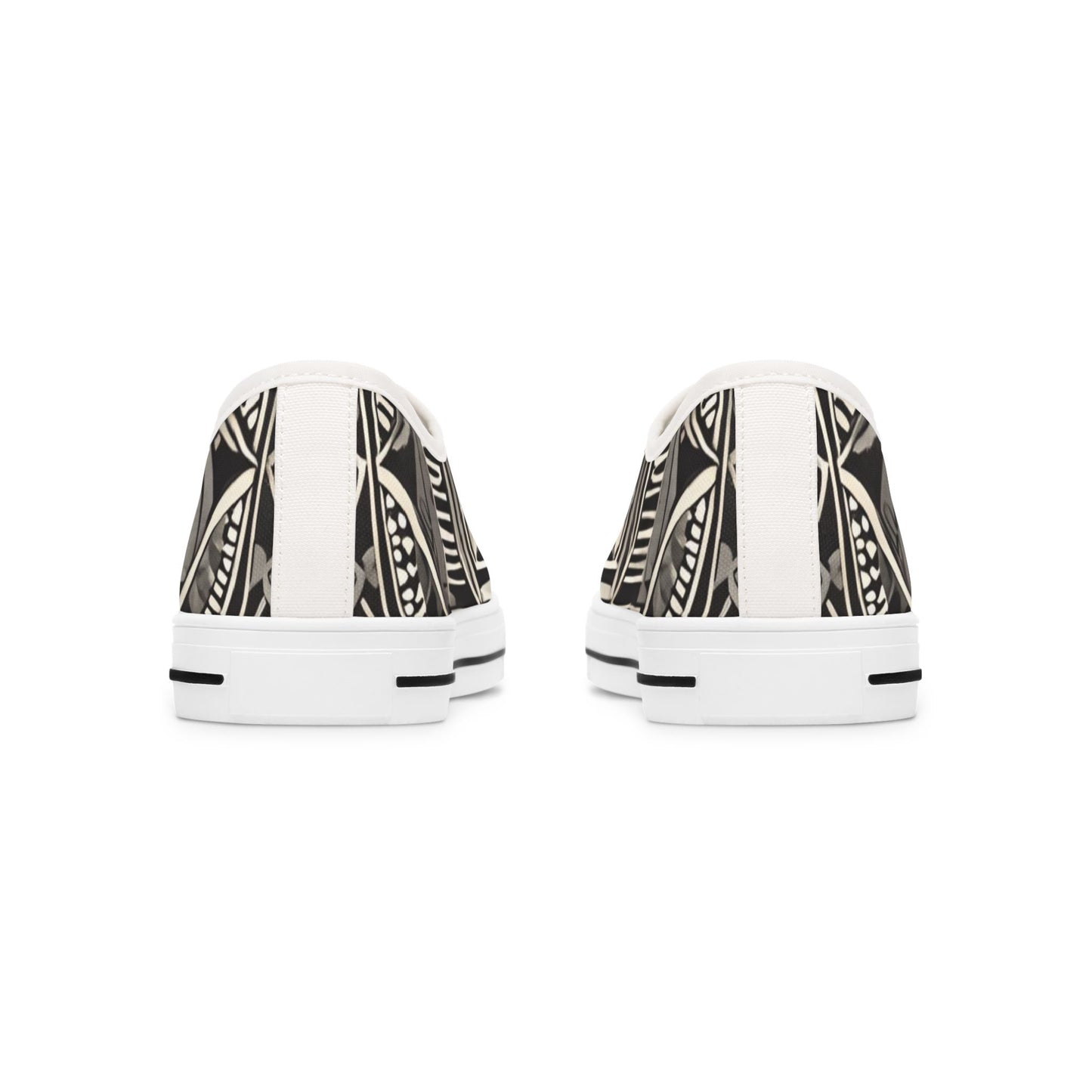 Women's Architectural Pattern Men's Low Top Sneakers — Vintage Facade Print