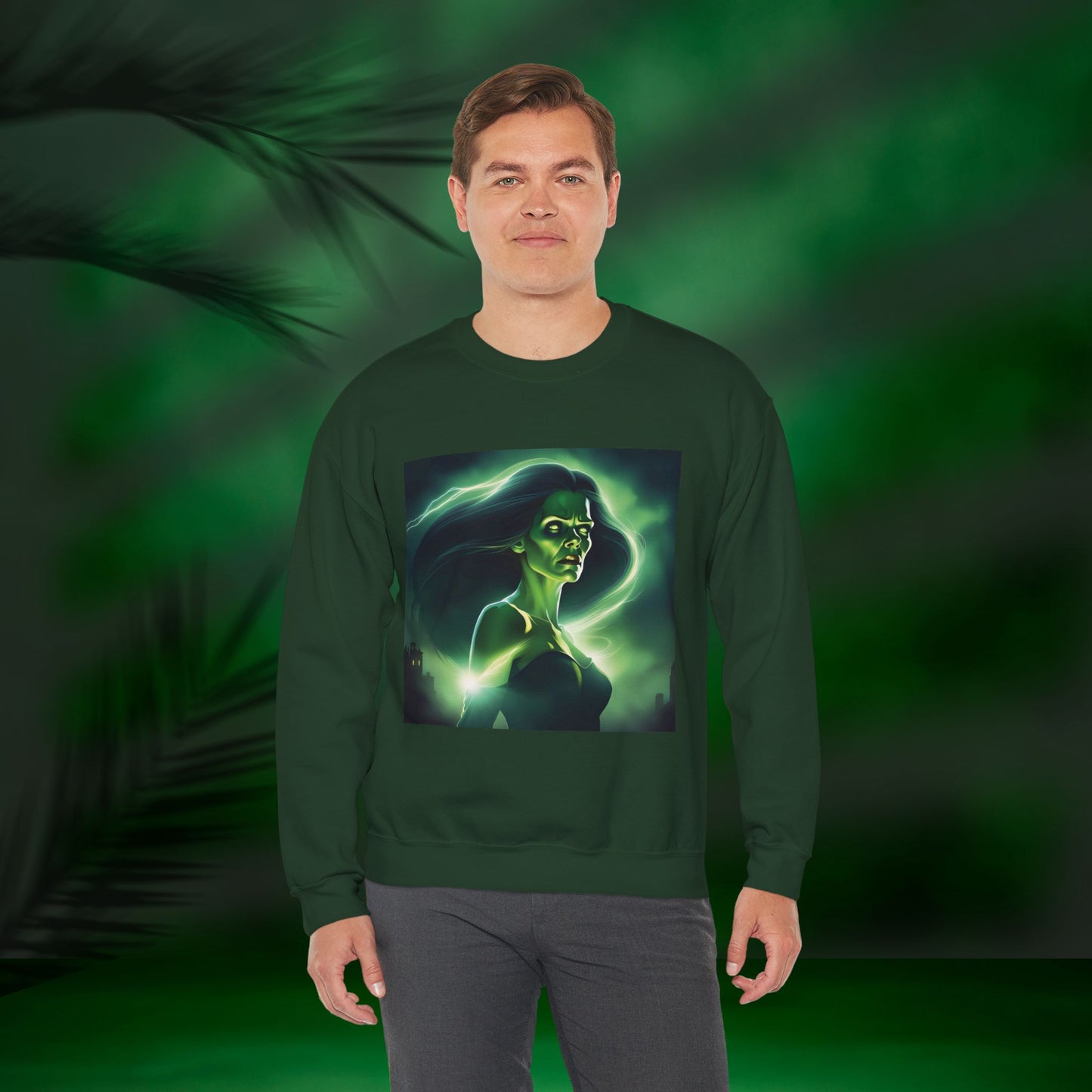 Unisex Female Frankenstein Heavy Blend™ Crewneck Sweatshirt