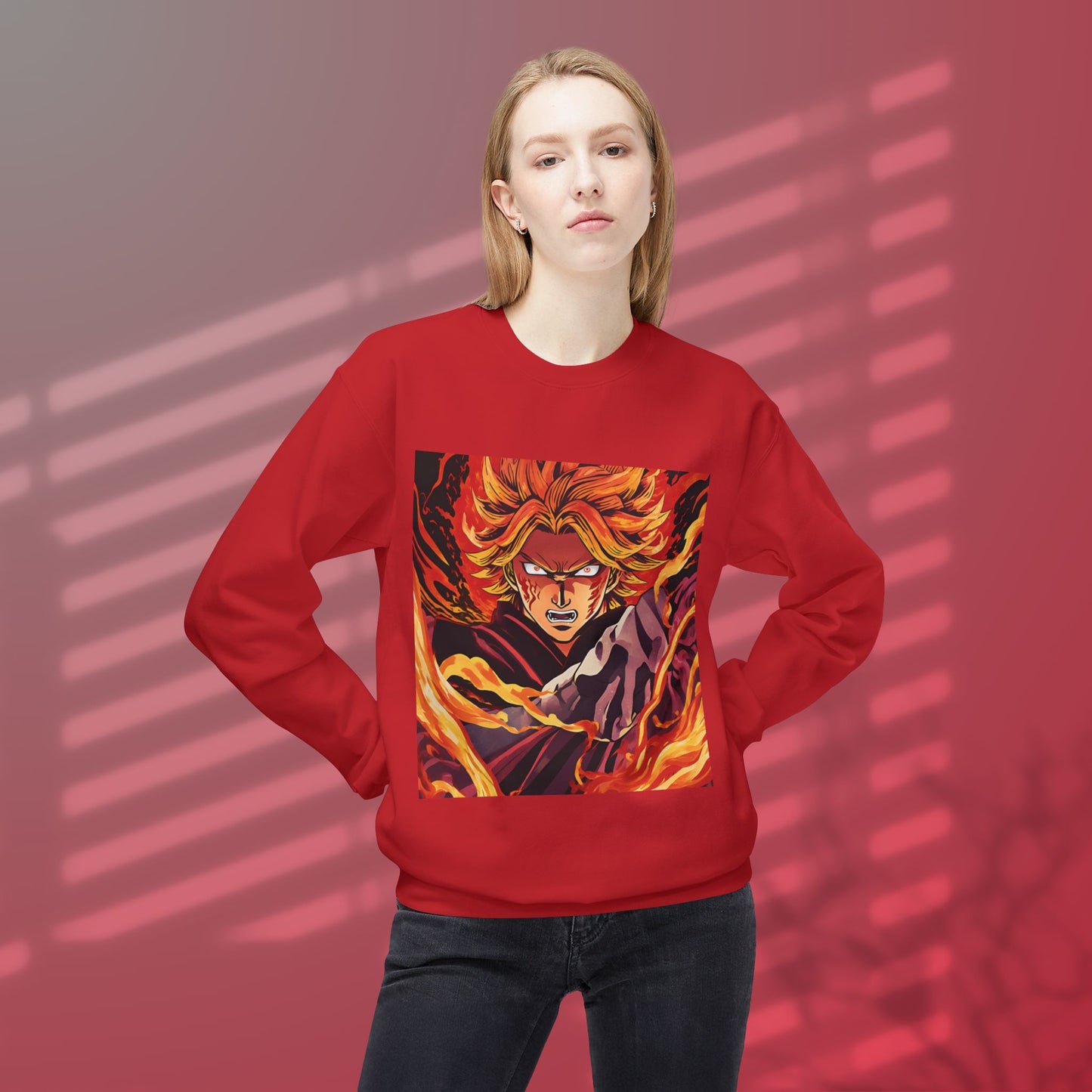 Unisex Flames of Desire Midweight Softstyle Fleece Crewneck Sweatshirt