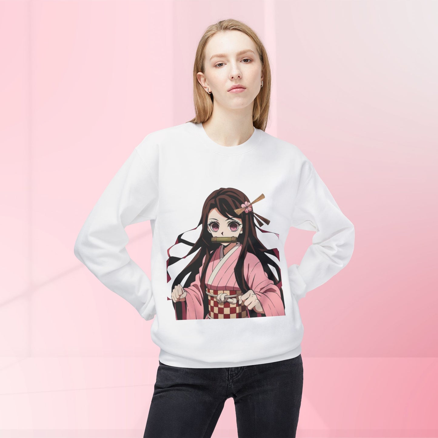 Nezuko Softstyle Fleece Crewneck Sweatshirt