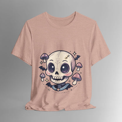 Halloween Skull Tee, Unisex Graphic Tee, Spooky Shirt, Cute Skeleton Apparel, Fall Fashion, Witchy Vibes