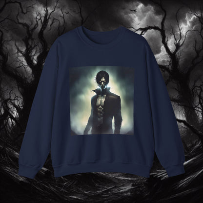 Gothic Style Crewneck Sweatshirt - Unisex Heavy Blend, Perfect for Halloween, Gift for Horror Fans, Cozy Layers, Unique Streetwear