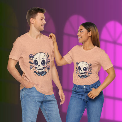 Halloween Skull Tee, Unisex Graphic Tee, Spooky Shirt, Cute Skeleton Apparel, Fall Fashion, Witchy Vibes