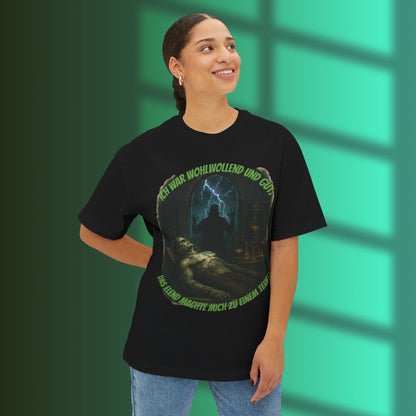A Page of Frankenstein's Life Spooky Graphic Tee, Unisex Oversized T-Shirt, Halloween Apparel, Gothic Style Shirt, Gift for Horror Fans, Witchy Vintage Design