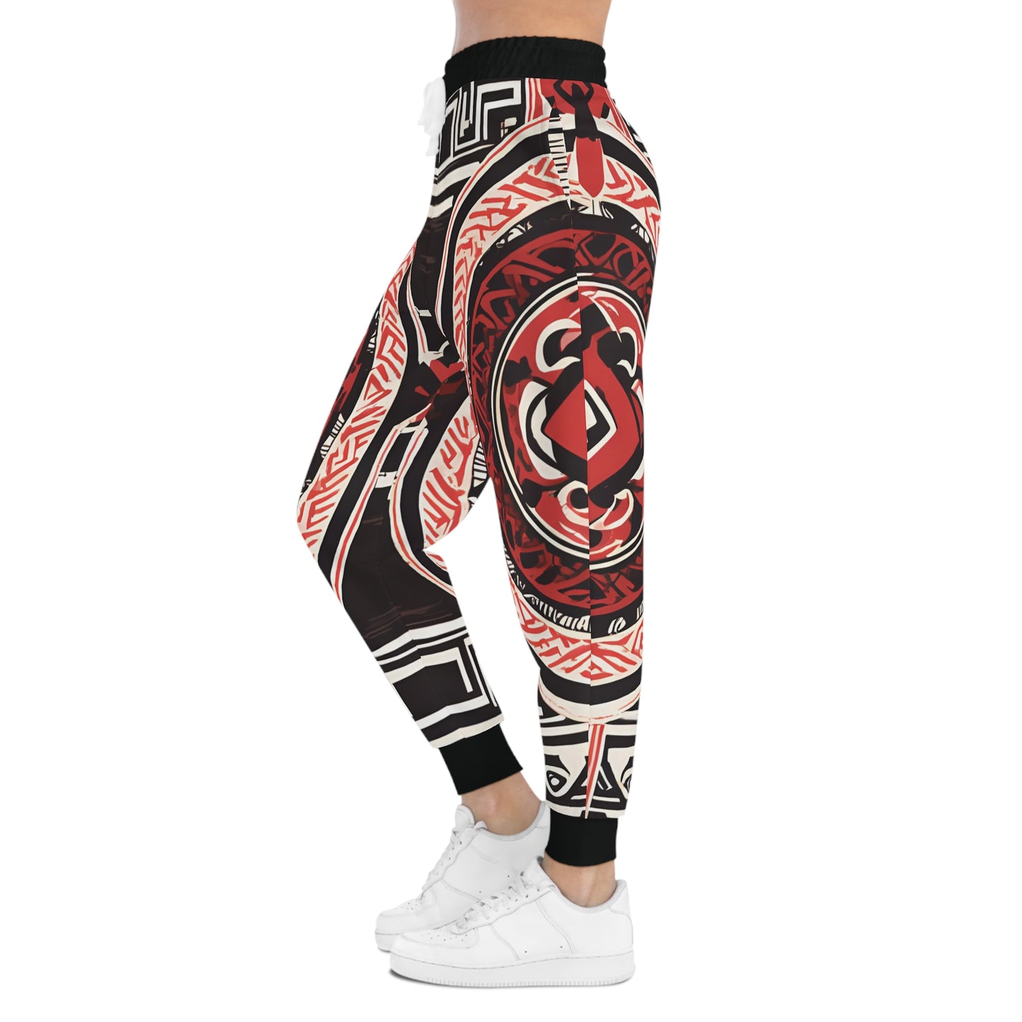 Red And Black Tribe Pattern Design Sweatpants