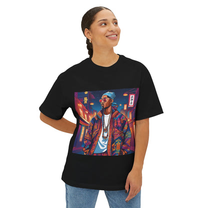 Neon Nights Nomad, Street Style Unisex Oversized Boxy Tee