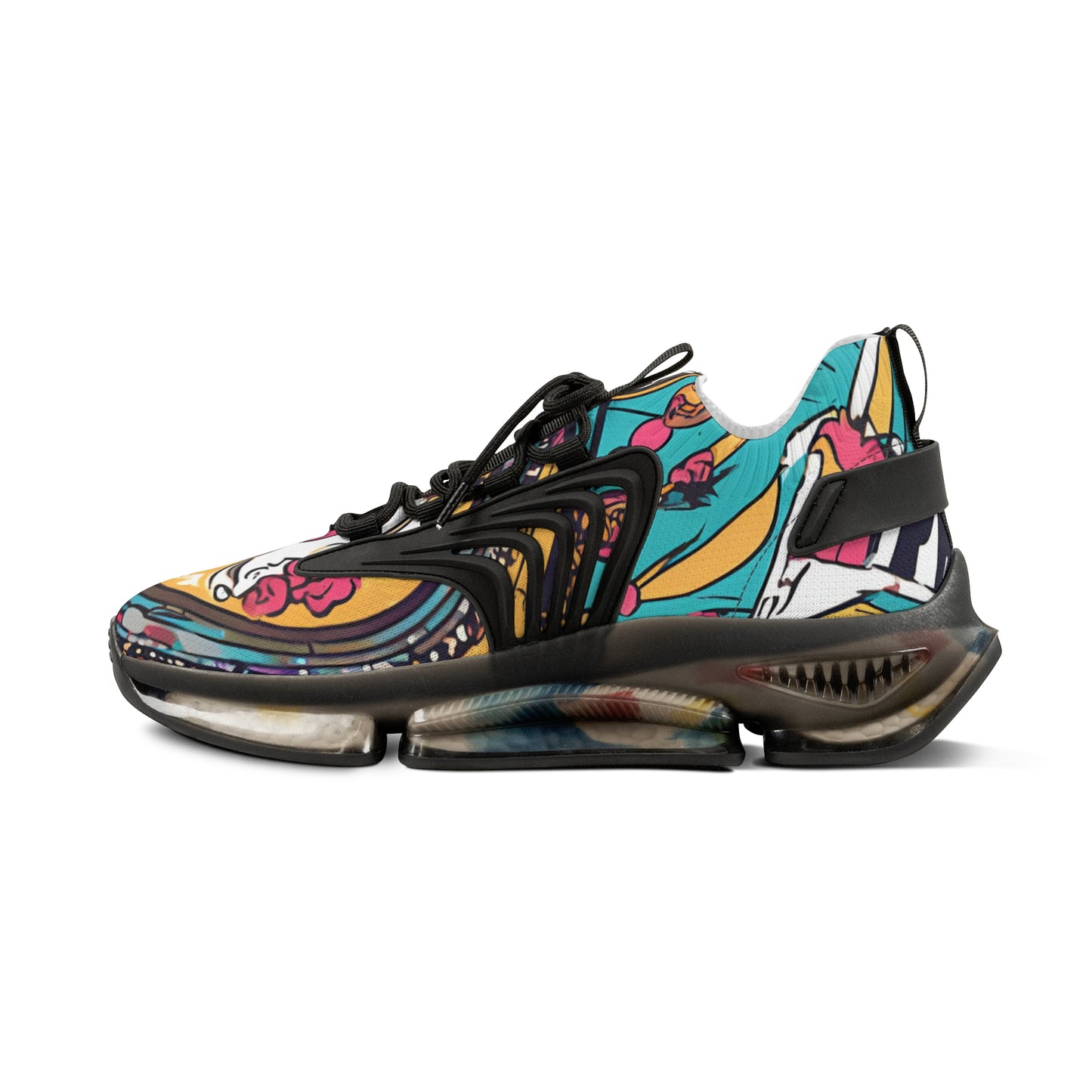 Men's Mesh Colorful Pattern With An Ornate Design Sneakers