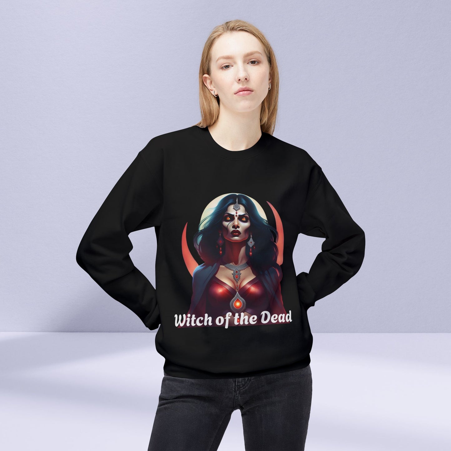 Witch of the Dead Sweatshirt | Unisex Fleece Crewneck | Halloween Apparel, Cozy Gift, Spooky Fashion, Psychedelic Style, Witchy Vibes