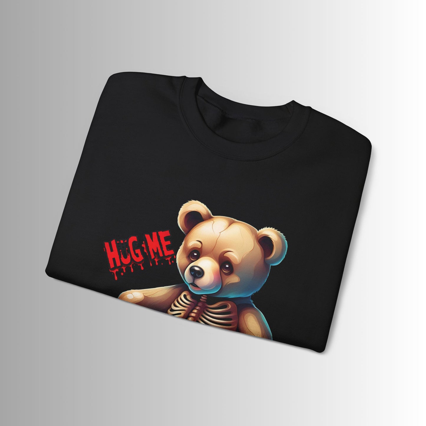 Spooky Skeleton Teddy Sweatshirt, Halloween Apparel, Cozy Crewneck, Fall Fashion, Unisex Sweatshirt