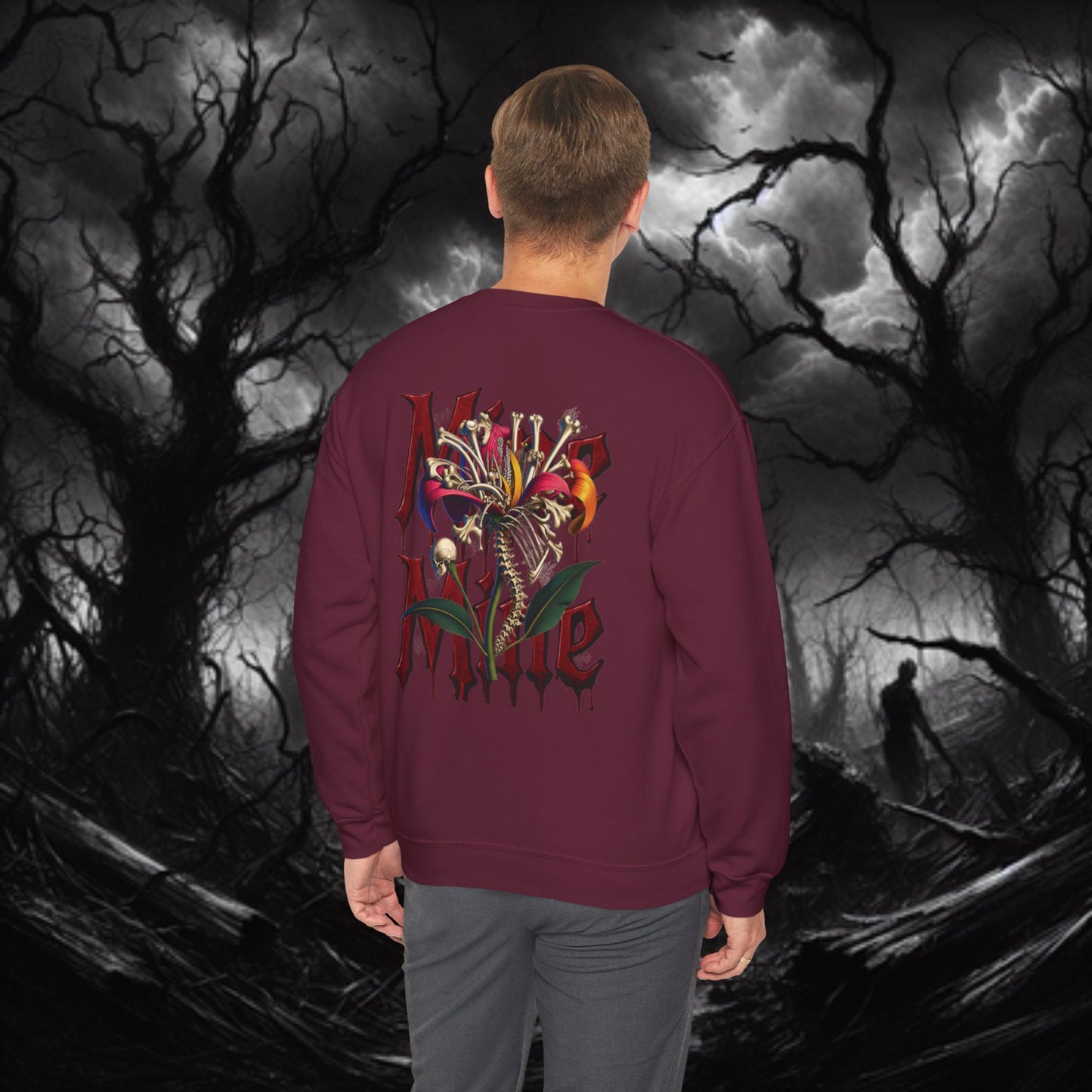 Gothic Monster Sweatshirt - Unisex Crewneck, Spooky Apparel, Halloween Gift, Dark Aesthetic, Unique Streetwear