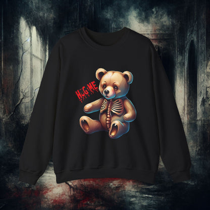 Spooky Skeleton Teddy Sweatshirt, Halloween Apparel, Cozy Crewneck, Fall Fashion, Unisex Sweatshirt