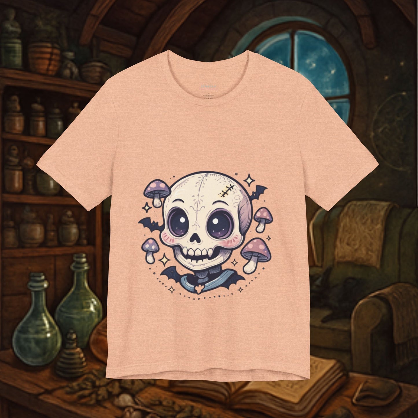 Halloween Skull Tee, Unisex Graphic Tee, Spooky Shirt, Cute Skeleton Apparel, Fall Fashion, Witchy Vibes