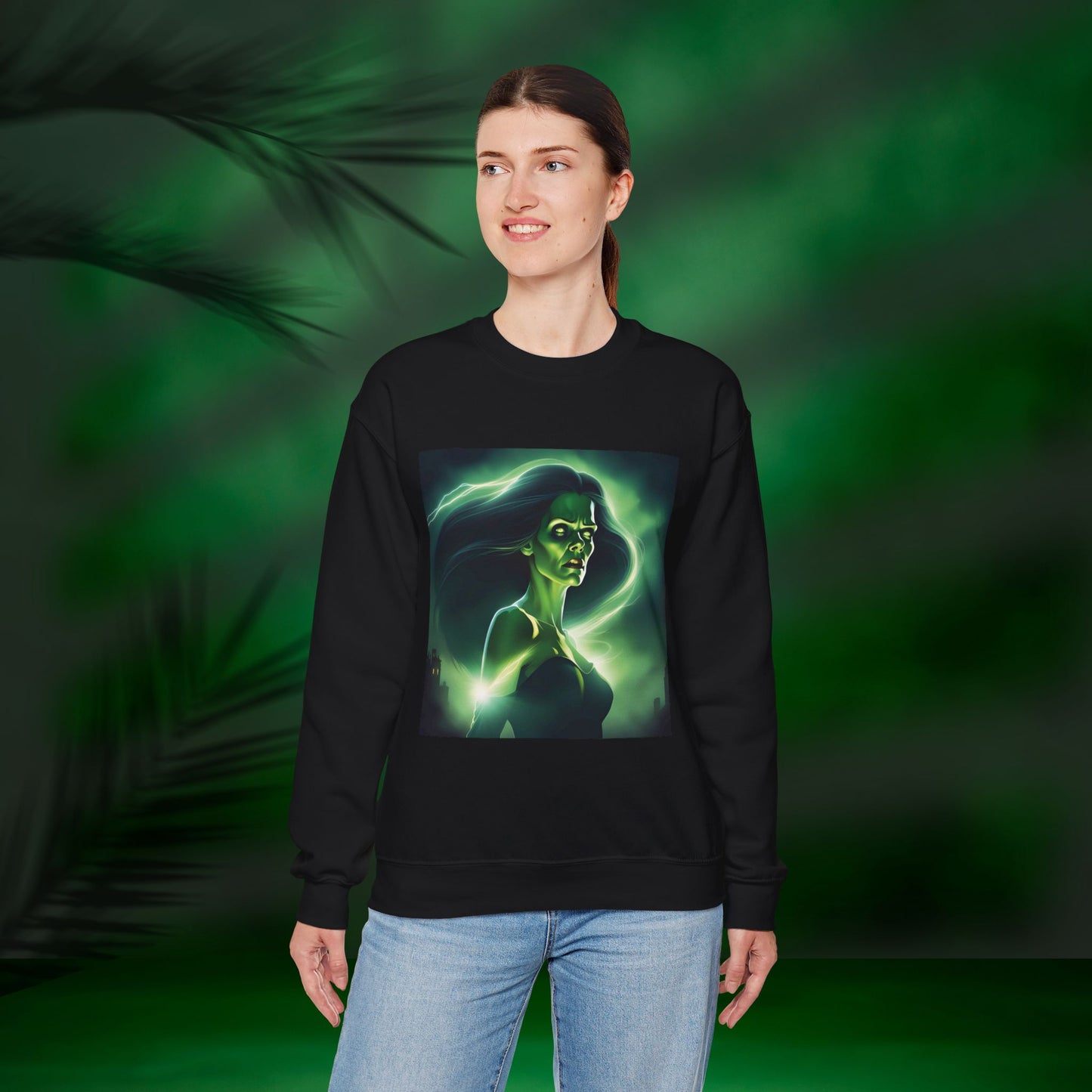 Unisex Female Frankenstein Heavy Blend™ Crewneck Sweatshirt