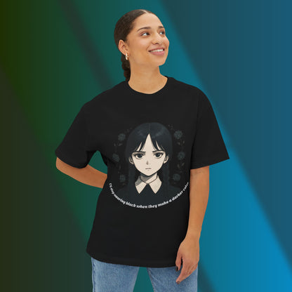 Wednesday Addams Gothic Oversized Tee, Dark Aesthetic T-Shirt, Unisex Graphic Tee for Anime Lovers, Halloween Outfit.