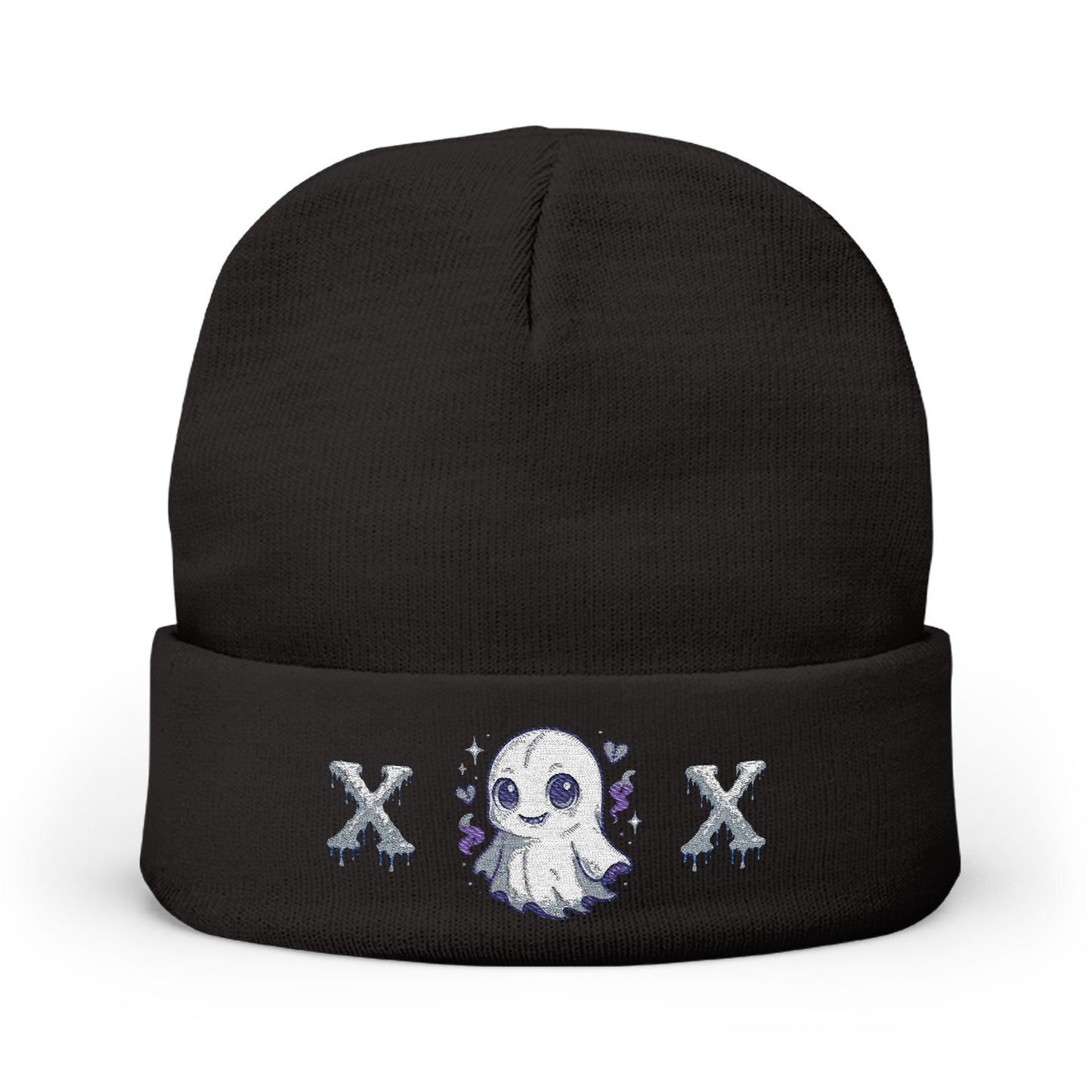 Beanie Hat (Embroidered Cute Spooky Ghost)