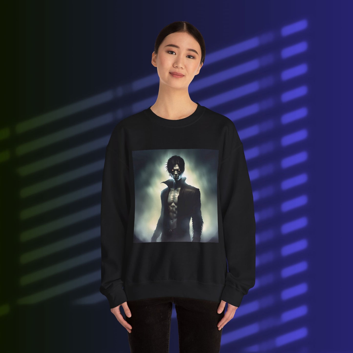 Gothic Style Crewneck Sweatshirt - Unisex Heavy Blend, Perfect for Halloween, Gift for Horror Fans, Cozy Layers, Unique Streetwear