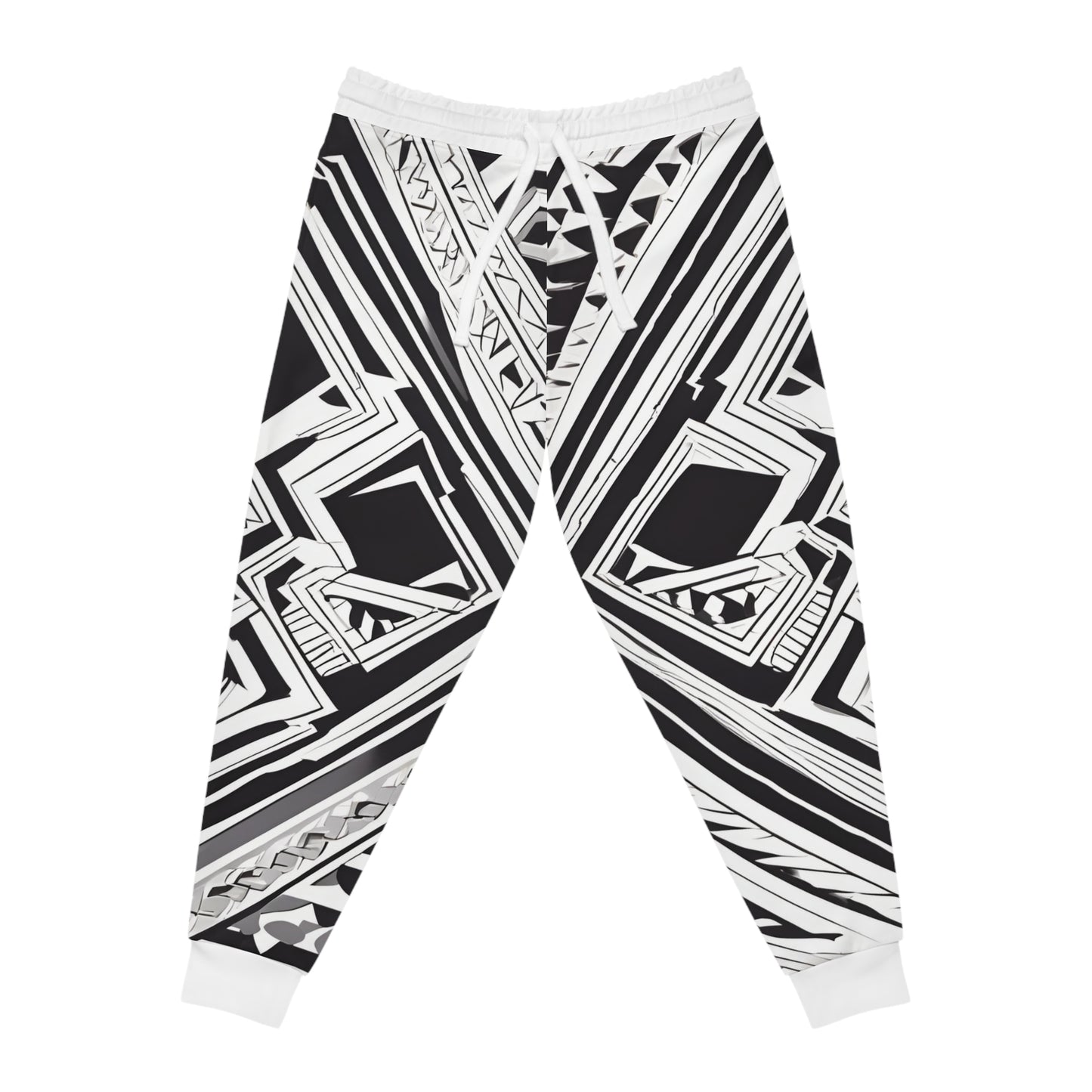 Athletic Black And White Drawing Of A Geometric Pattern Joggers