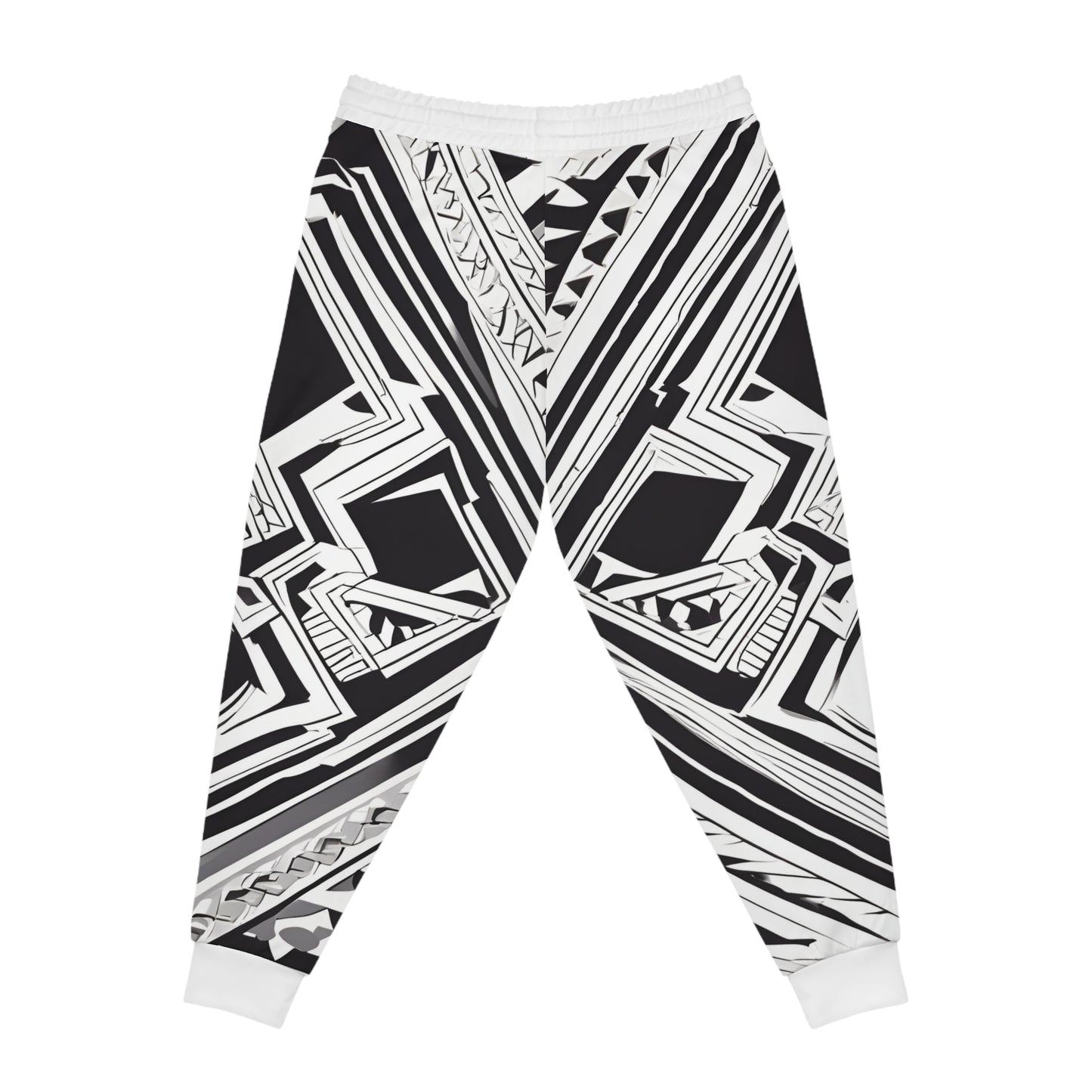 Athletic Black And White Drawing Of A Geometric Pattern Joggers