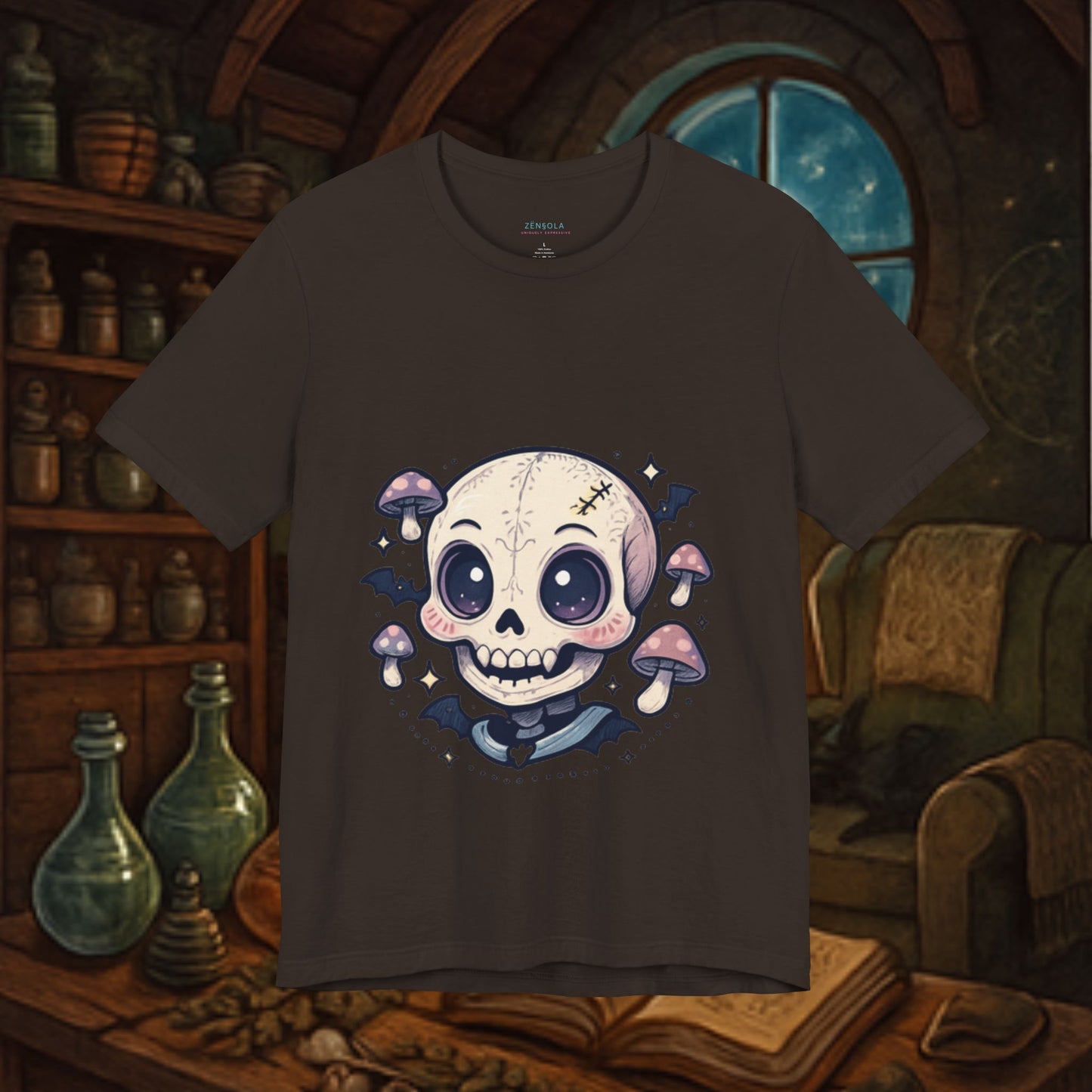 Halloween Skull Tee, Unisex Graphic Tee, Spooky Shirt, Cute Skeleton Apparel, Fall Fashion, Witchy Vibes