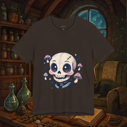 Halloween Skull Tee, Unisex Graphic Tee, Spooky Shirt, Cute Skeleton Apparel, Fall Fashion, Witchy Vibes