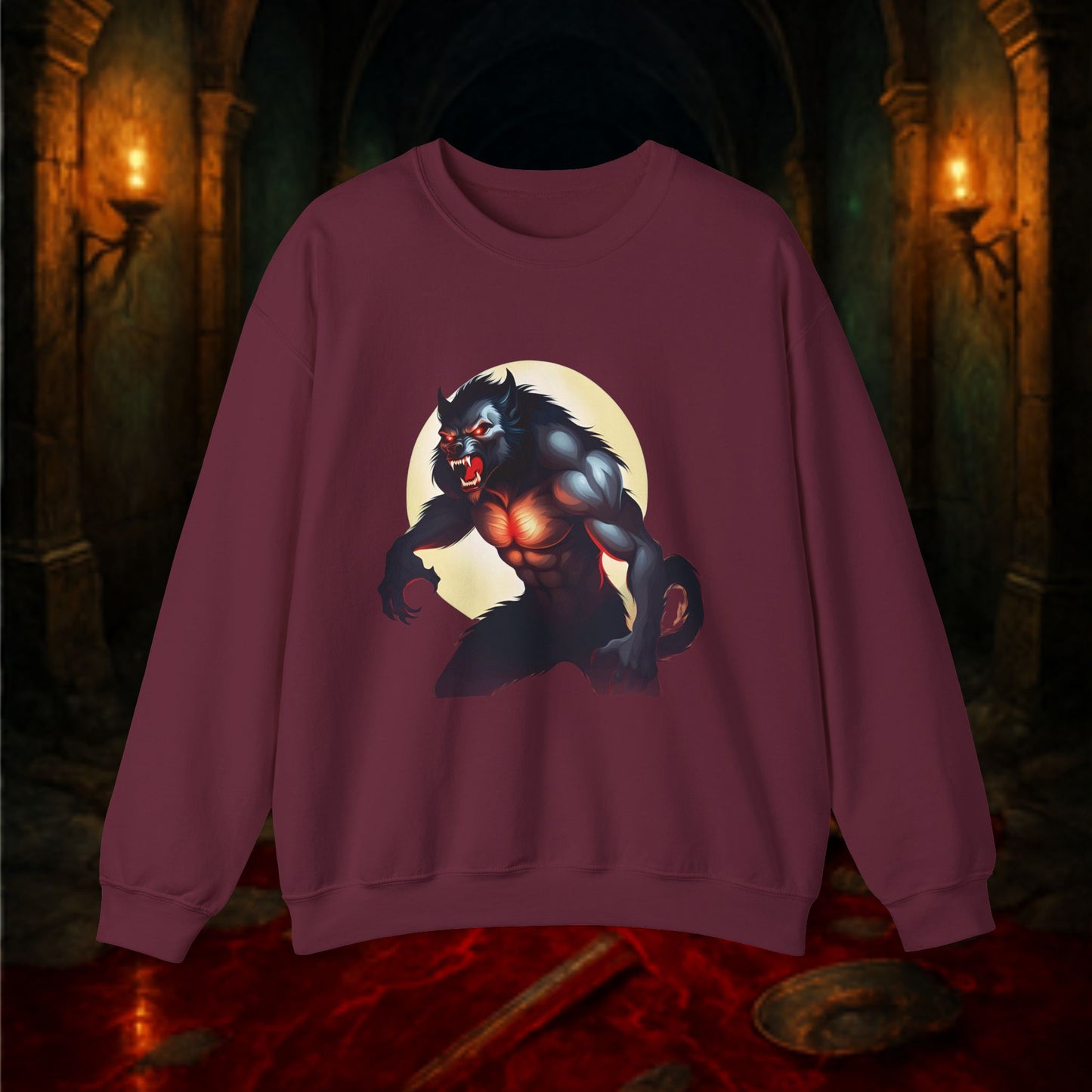 Gothic Monster Sweatshirt - Unisex Crewneck, Spooky Apparel, Halloween Gift, Dark Aesthetic, Unique Streetwear