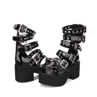 Punk Platform Sandals With High Heels