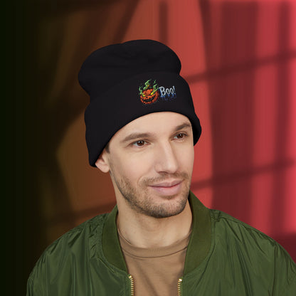 Mr. Pumpkin Head Embroidered Beanie, Spooky Style Hat, Autumn Accessory, Pumpkin Beanie, Cozy Fall Fashion