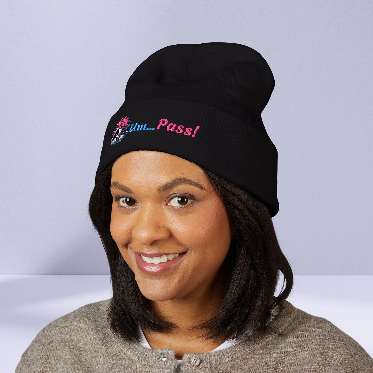 Strongly Decline Cute Classic Embroidered Beanie
