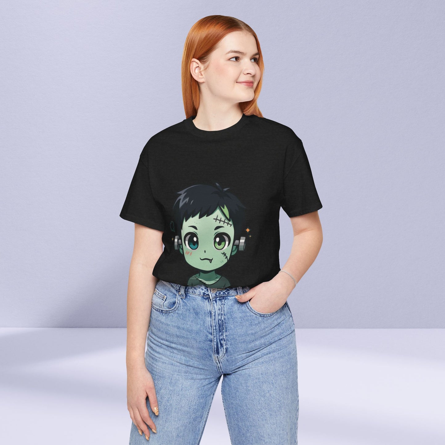 Cute Frankenstein Graphic Tee for Kids, Fun Halloween Shirt, Unisex Comic Style T-Shirt, Perfect for Parties, Costume Events