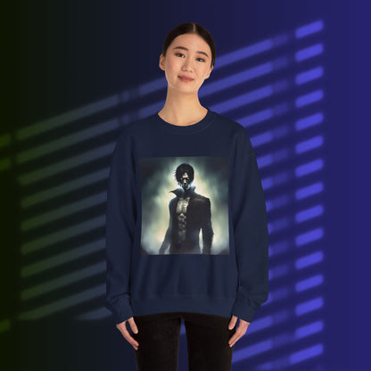 Gothic Style Crewneck Sweatshirt - Unisex Heavy Blend, Perfect for Halloween, Gift for Horror Fans, Cozy Layers, Unique Streetwear