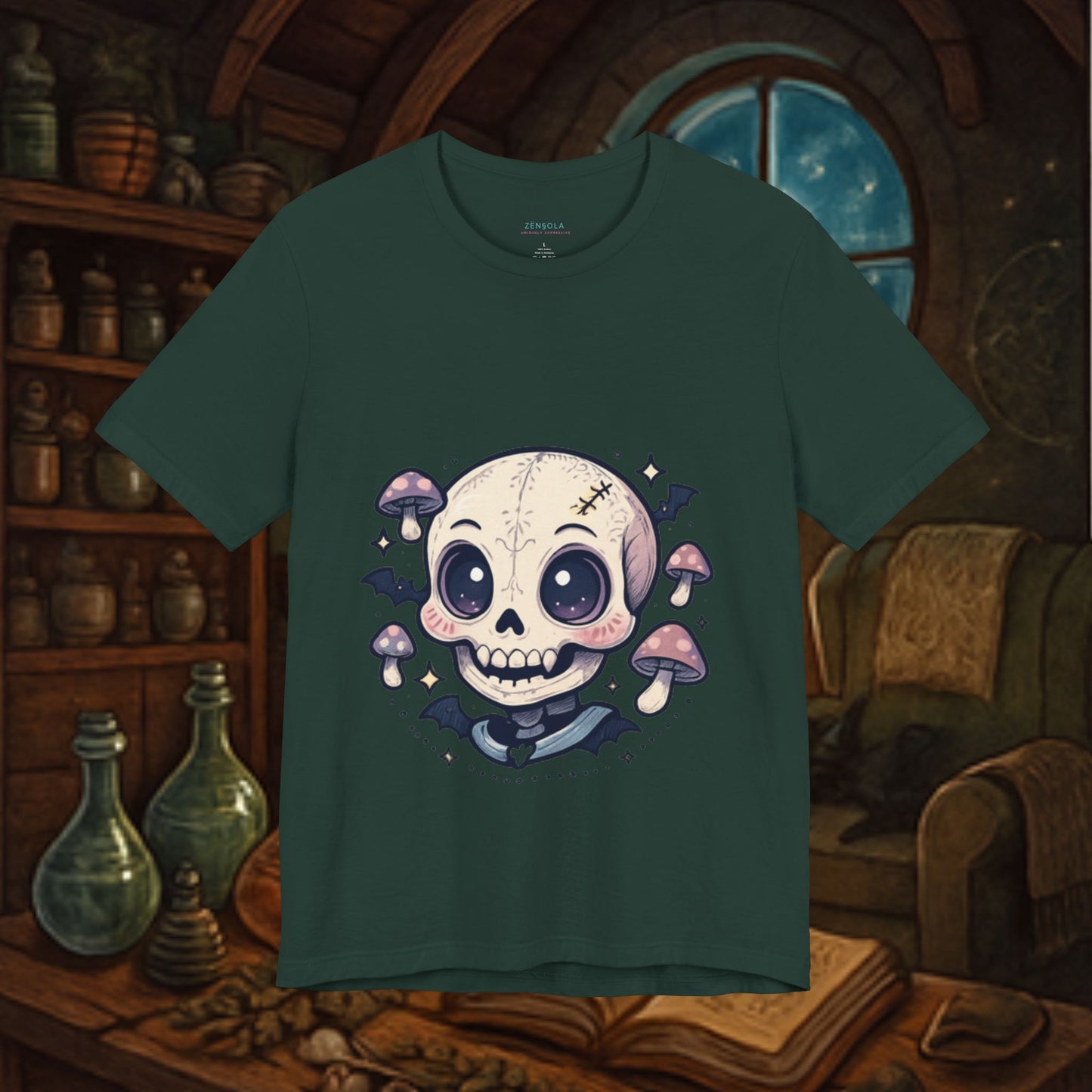 Halloween Skull Tee, Unisex Graphic Tee, Spooky Shirt, Cute Skeleton Apparel, Fall Fashion, Witchy Vibes