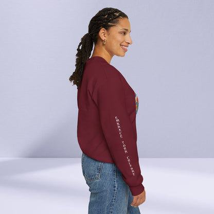 Illustration Of A Woman In Traditional Clothing Heavy Blend™ Sweatshirt