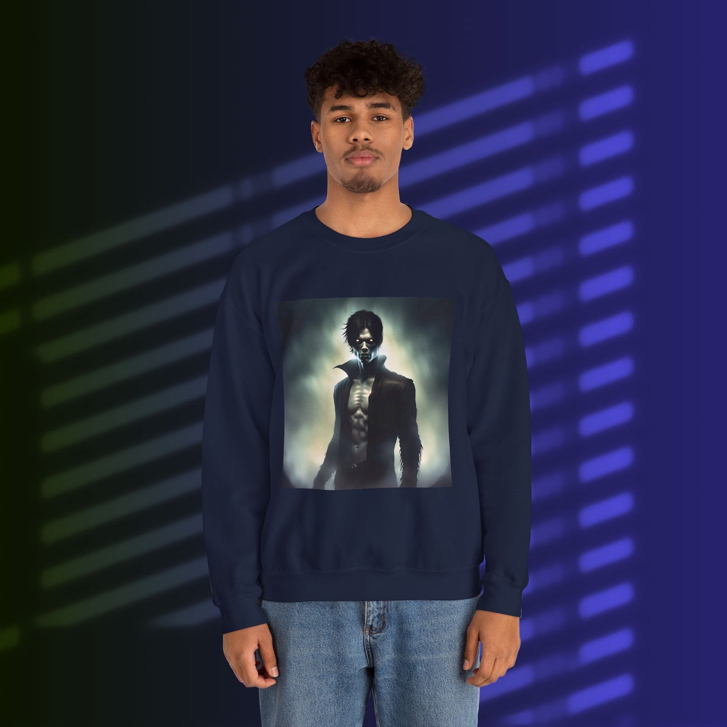 Gothic Style Crewneck Sweatshirt - Unisex Heavy Blend, Perfect for Halloween, Gift for Horror Fans, Cozy Layers, Unique Streetwear