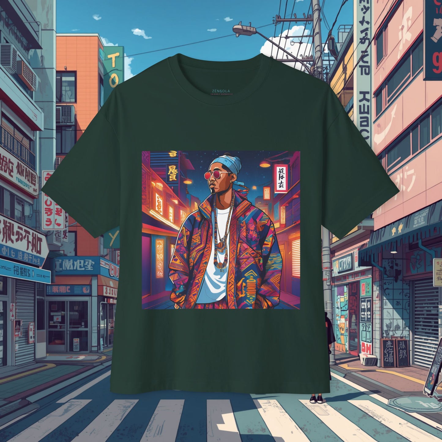 Neon Nights Nomad, Street Style Unisex Oversized Boxy Tee