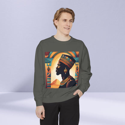 Garment-Dyed Illustration Of A Man In Traditional Clothing Sweatshirt