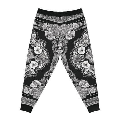 A Paisley Style On A Black And White Canvas Sweatpants
