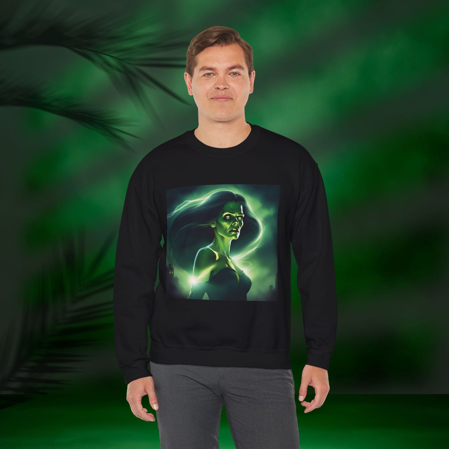 Unisex Female Frankenstein Heavy Blend™ Crewneck Sweatshirt