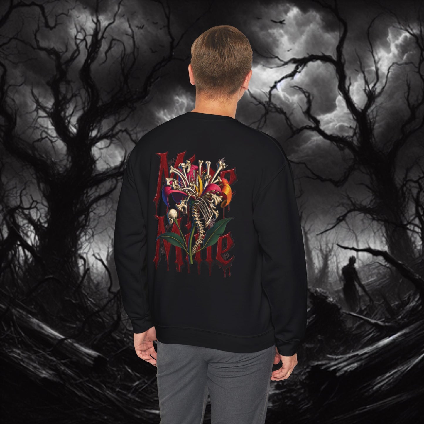 Gothic Monster Sweatshirt - Unisex Crewneck, Spooky Apparel, Halloween Gift, Dark Aesthetic, Unique Streetwear