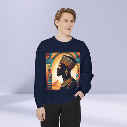 Garment-Dyed Illustration Of A Man In Traditional Clothing Sweatshirt