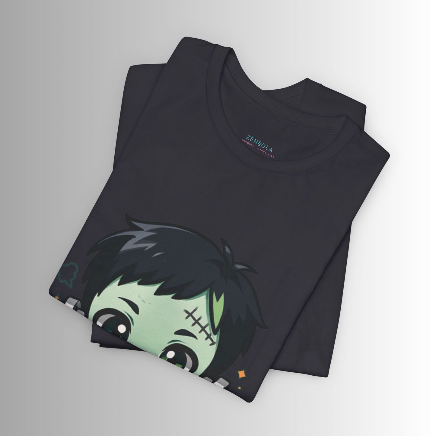 Cute Frankenstein Graphic Tee for Kids, Fun Halloween Shirt, Unisex Comic Style T-Shirt, Perfect for Parties, Costume Events