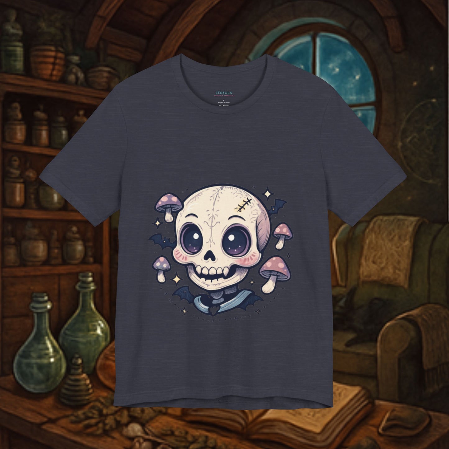 Halloween Skull Tee, Unisex Graphic Tee, Spooky Shirt, Cute Skeleton Apparel, Fall Fashion, Witchy Vibes