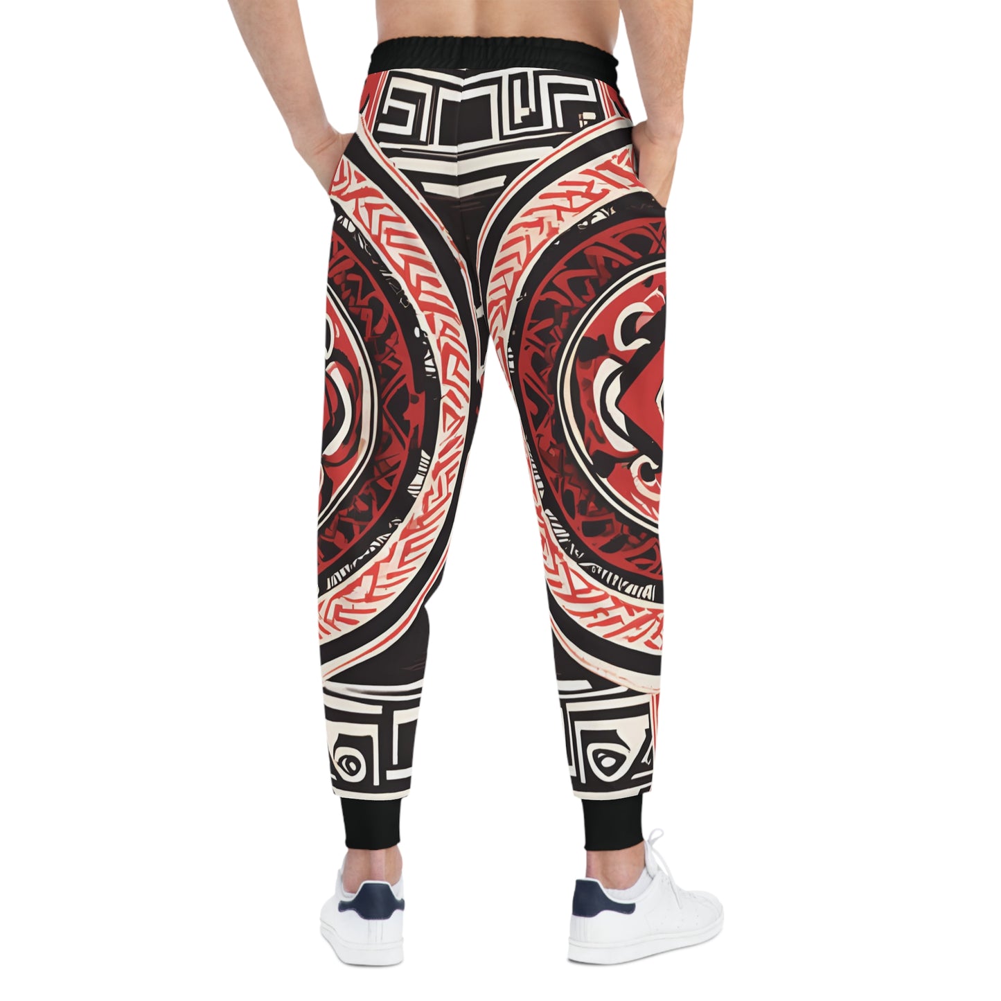 Red And Black Tribe Pattern Design Sweatpants