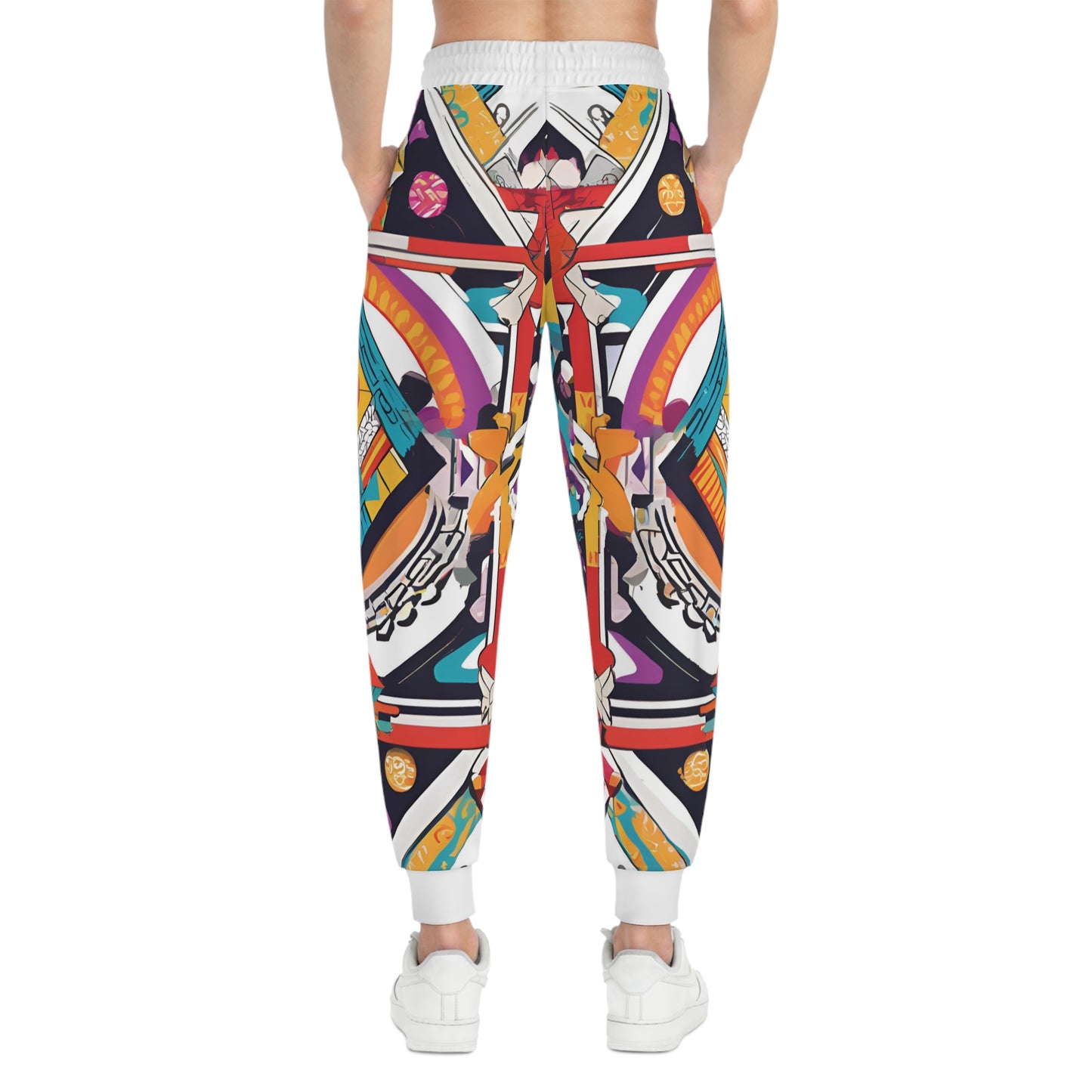 Colorful Geometric Pattern On A White Background Sweatpants