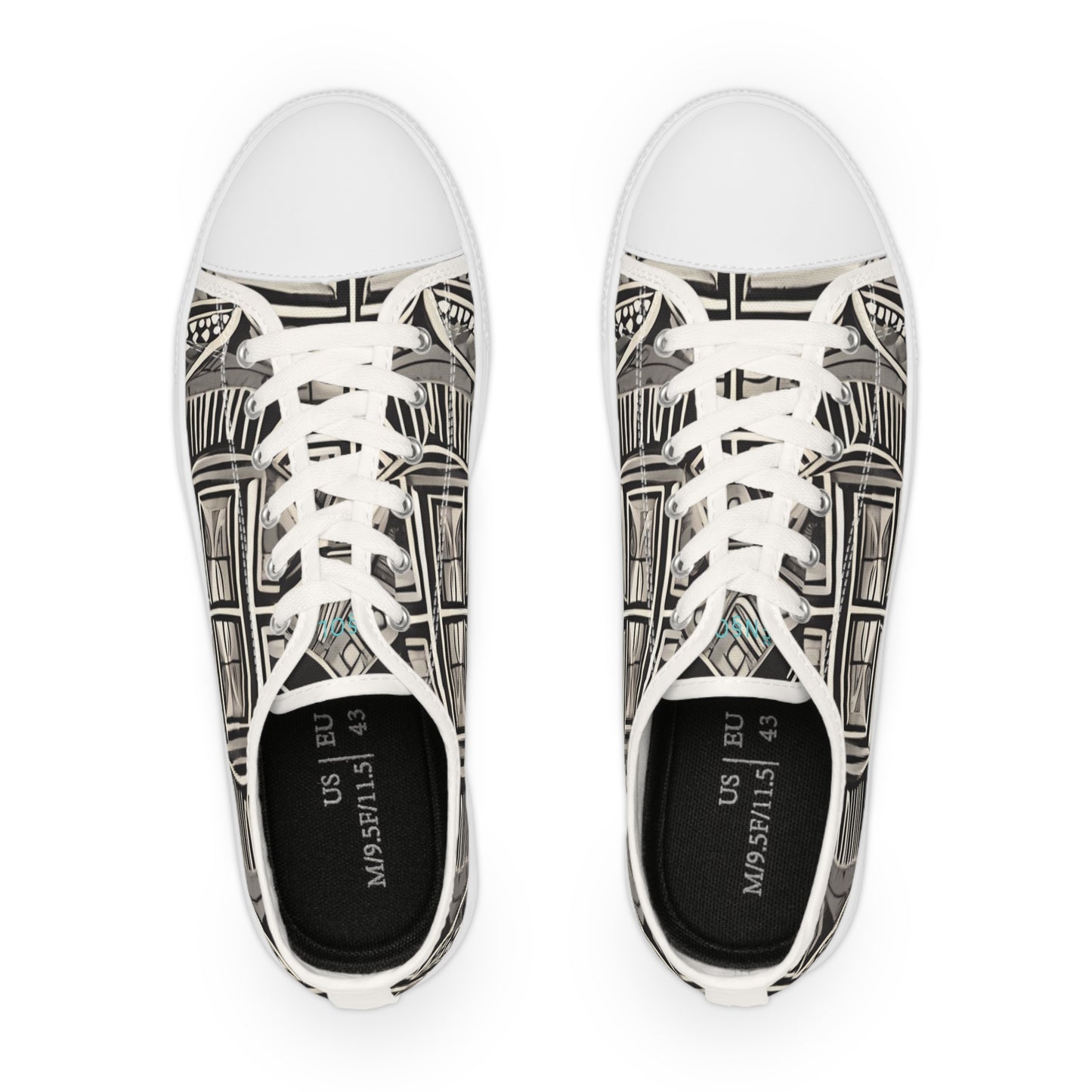 Men's Architectural Pattern Men's Low Top Sneakers — Vintage Facade Print