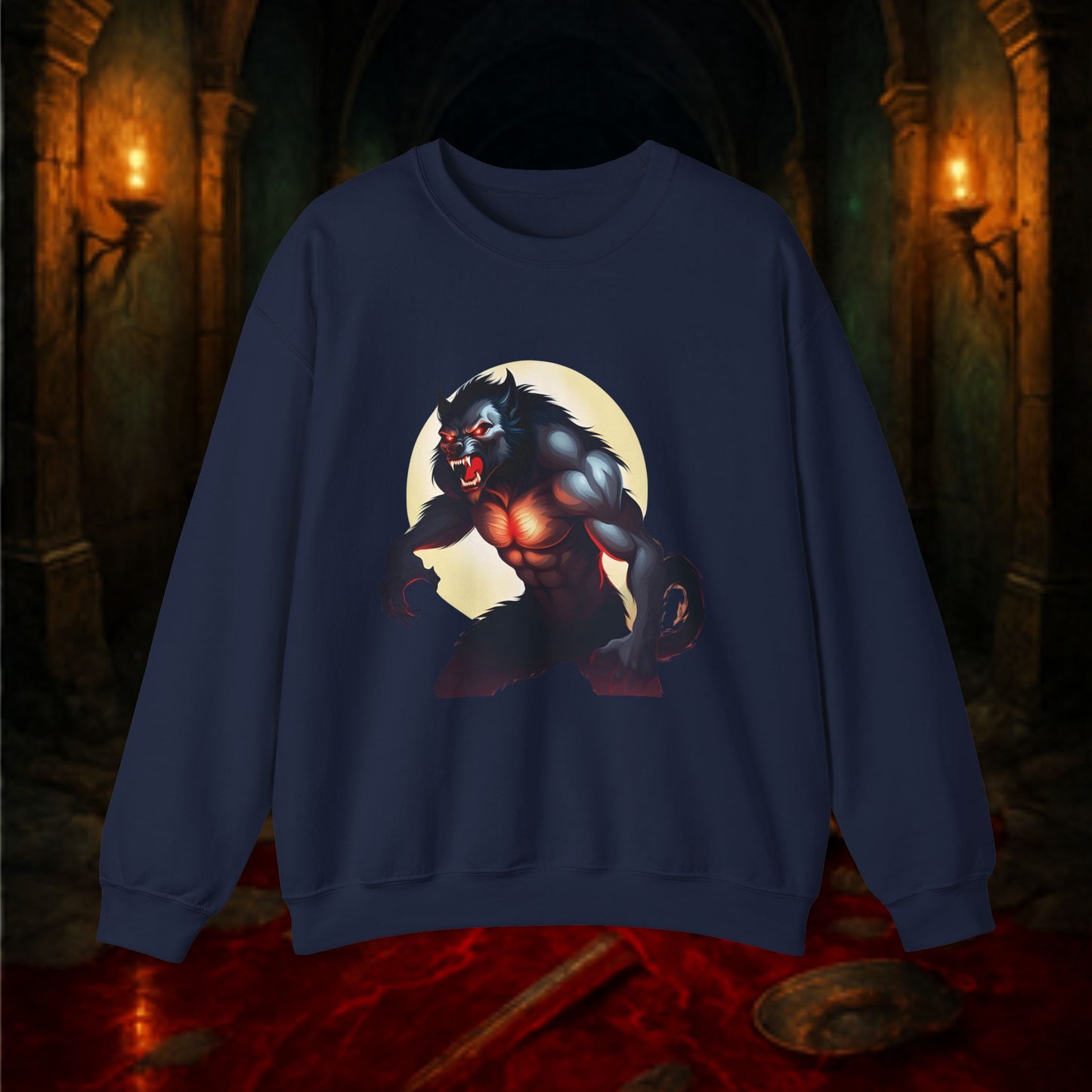 Gothic Monster Sweatshirt - Unisex Crewneck, Spooky Apparel, Halloween Gift, Dark Aesthetic, Unique Streetwear