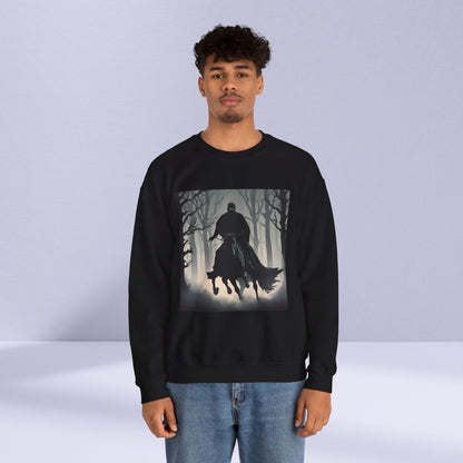 Mystical Forest Rider Sweatshirt | Unisex Heavy Blend Crewneck | Perfect for Halloween, Cozy Style, Gift for Nature Lovers, Eerie Nightwear, [...]