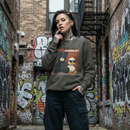 Savage Teddy & Chill Duck Crewneck – Funny Graphic Sweatshirt