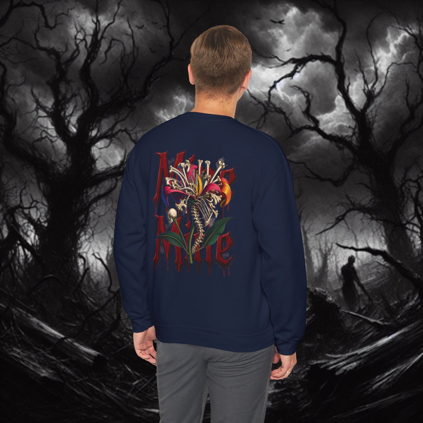 Gothic Monster Sweatshirt - Unisex Crewneck, Spooky Apparel, Halloween Gift, Dark Aesthetic, Unique Streetwear