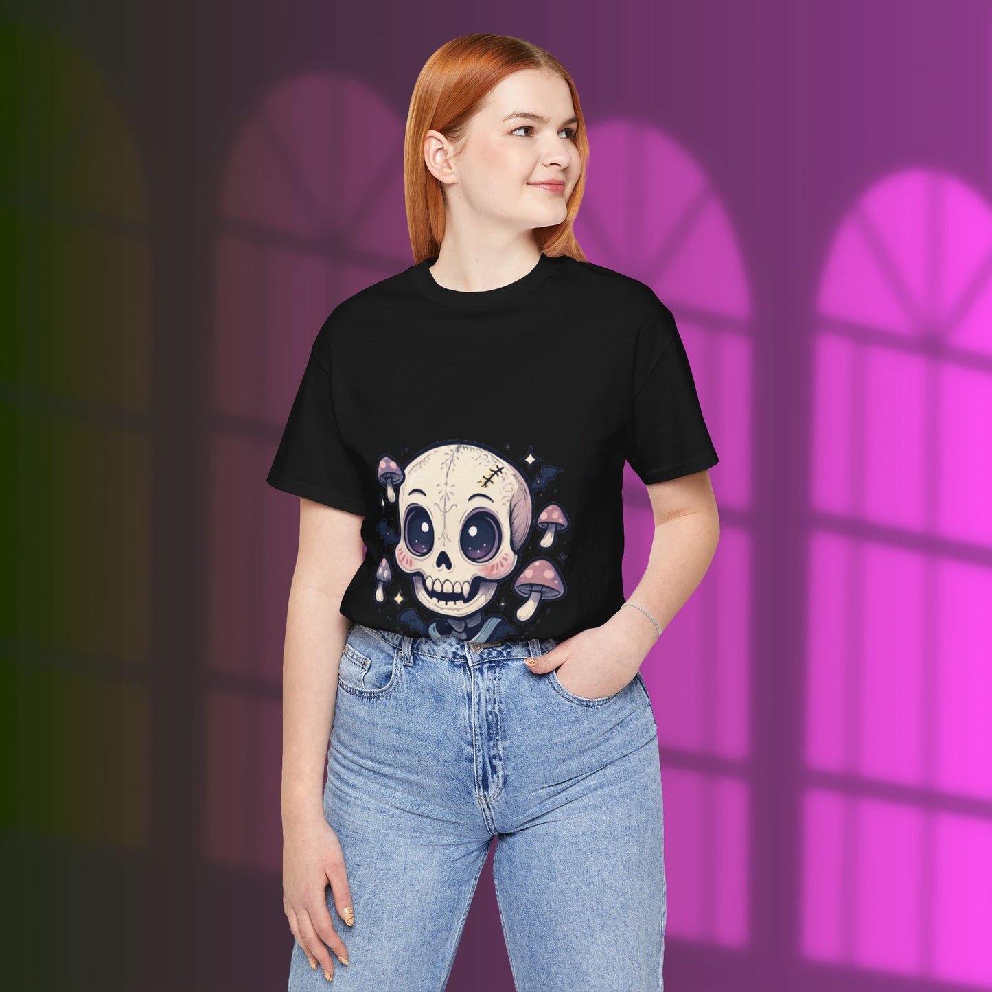 Halloween Skull Tee, Unisex Graphic Tee, Spooky Shirt, Cute Skeleton Apparel, Fall Fashion, Witchy Vibes