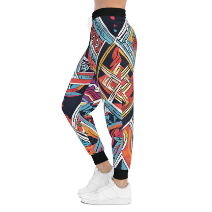 Seamless Pattern With Tribal Elements On A Black Canvas Joggers